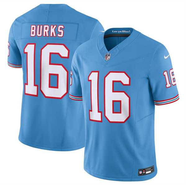 Men%27s Tennessee Titans #16 Treylon Burks Light Blue 2023 F.U.S.E. Vapor Limited Throwback Stitched Football Jersey->tennessee titans->NFL Jersey